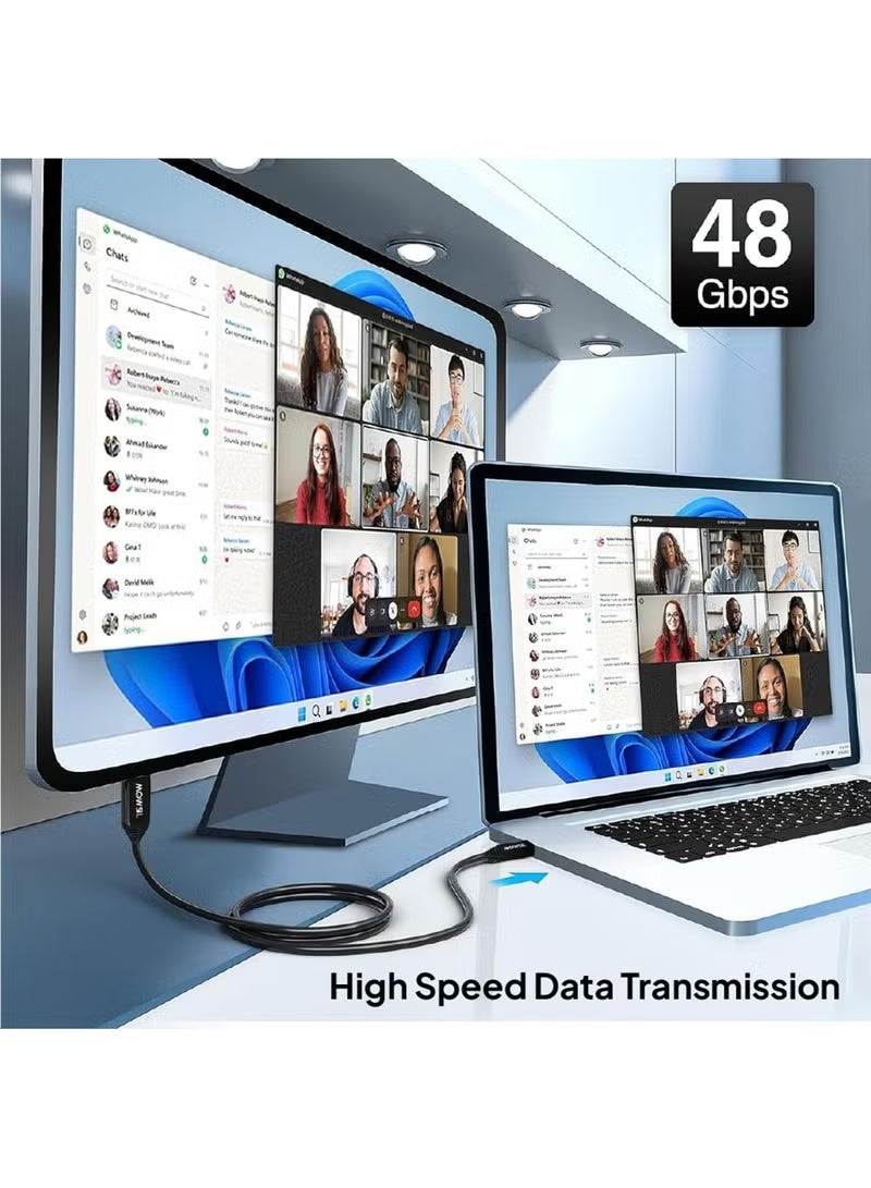 MOWSIL AOC 8K HDMI Cable 30 Meter, Support 8K@60Hz, 4K@120Hz,HDR,eARC,Dolby Atmos,DTS:X,3D, High Speed 600MHz, Compatible MacBook, Projector, Windows Laptop,HDTV - Image 2